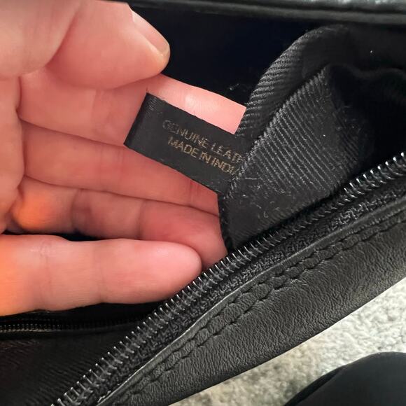 Black Leather Shoulder Bag Purse Red Western Design Small Southwestern Boho - Picture 6 of 6